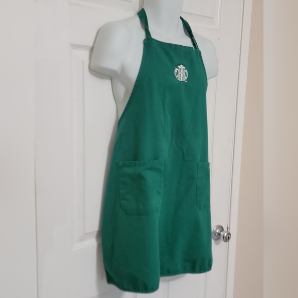 Starbucks Coffee Apron Green Barista Employee Uniform Twill Kitchen Pockets Logo - Picture 4 of 5